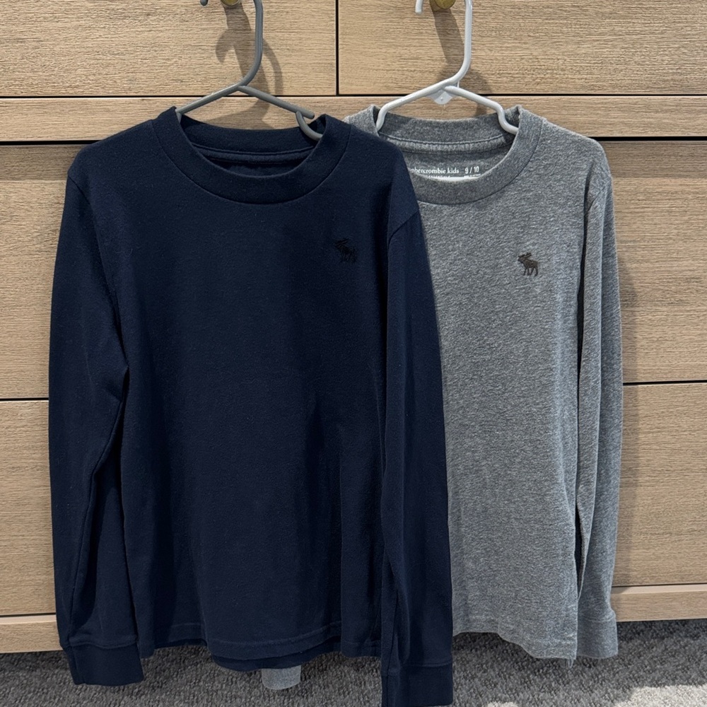Abercrombie Kids Navy and Gray Long Sleeve Shirts